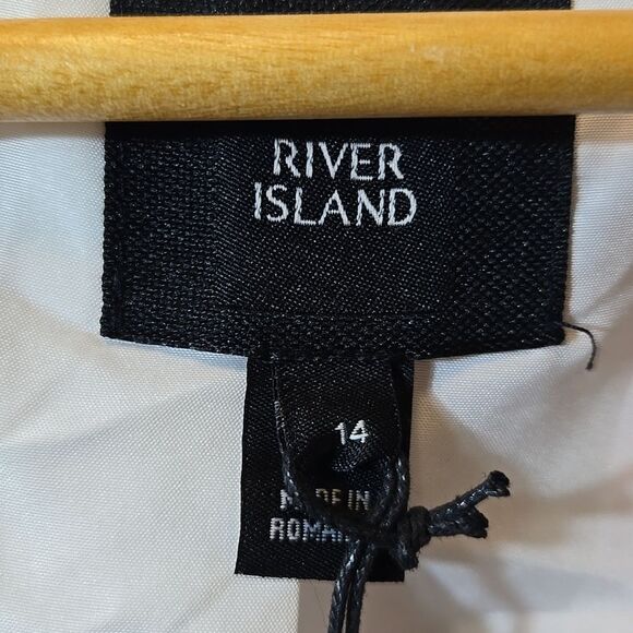 River Island Tweed Cropped Blazer jacket Size 10 Clueless Light Academia Preppy - Picture 3 of 14